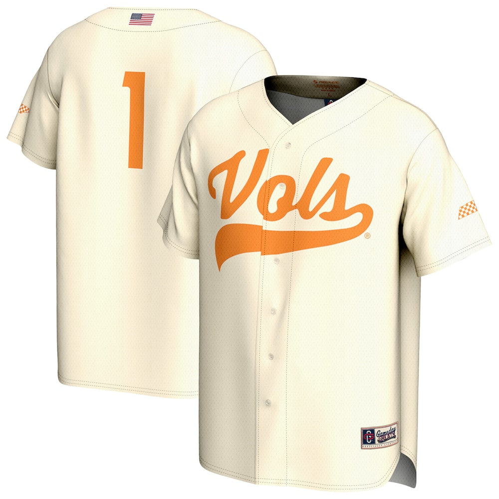 Gameday Greats 1 Cream Tennessee Volunteers Lightweight Baseball Fashion Jersey - retro stitched baseball jersey for Gameday Greats fans