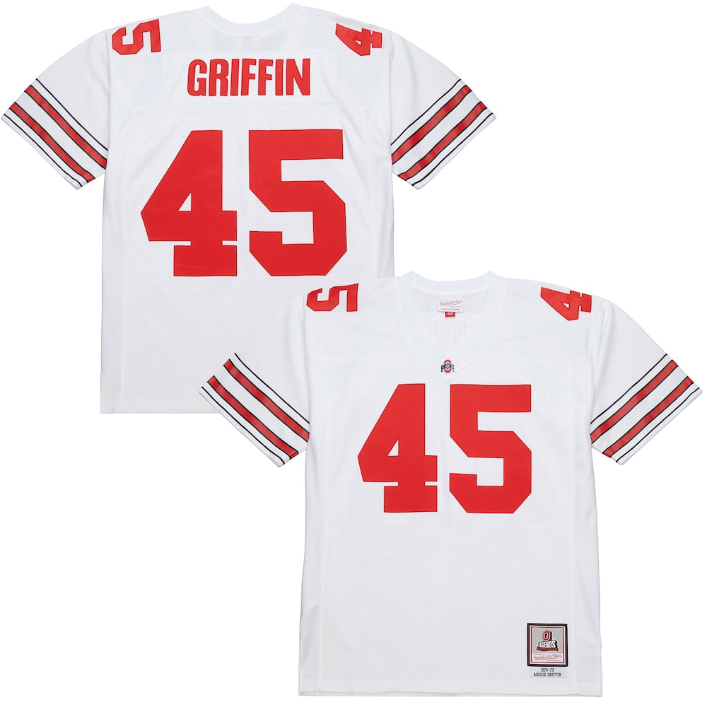 Archie Griffin White Ohio State Buckeyes 1975 College Vault Legacy Jersey - retro stitched jersey jersey for Archie Griffin fans