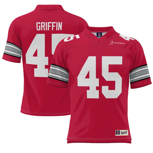 Gameday Greats Archie Griffin Scarlet Ohio State Buckeyes Heisman Football Jersey - retro stitched football jersey for Gameday Greats fans