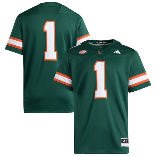 1 Green Miami Hurricanes Premier Jersey - retro stitched jersey jersey for 1 Green fans