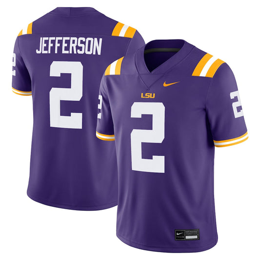 Justin Jefferson Purple Lsu Tigers Alumni Game Jersey - retro stitched jersey jersey for Justin Jefferson fans