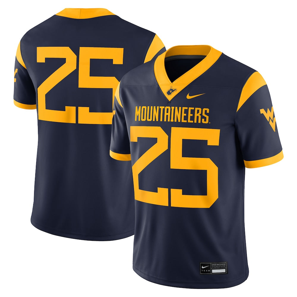 25 Navy West Virginia Mountaineers Limited Home Game Jersey - retro stitched jersey jersey for 25 Navy fans