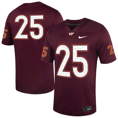 25 Maroon Virginia Tech Hokies Untouchable Football Jersey - retro stitched football jersey for 25 Maroon fans