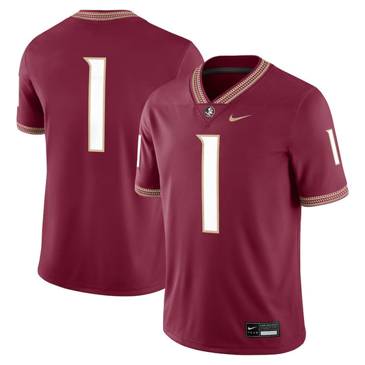 1 Garnet Florida State Seminoles Game Jersey - retro stitched jersey jersey for 1 Garnet fans