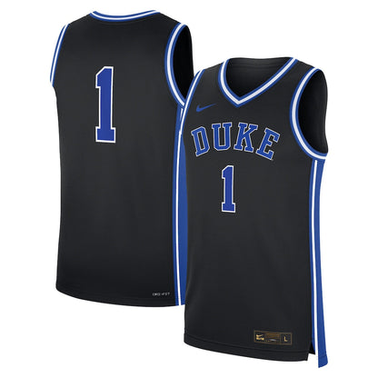 1 Black Duke Blue Devils Alternate Replica Jersey - retro stitched jersey jersey for 1 Black fans