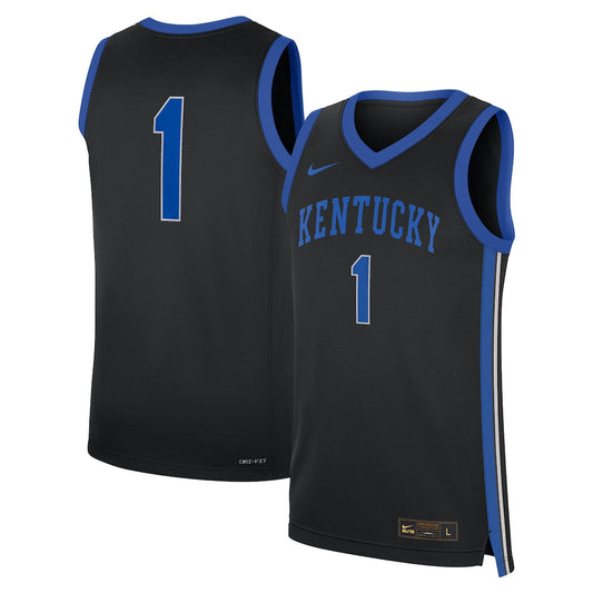 1 Black Kentucky Wildcats Alternate Replica Jersey - retro stitched jersey jersey for 1 Black fans