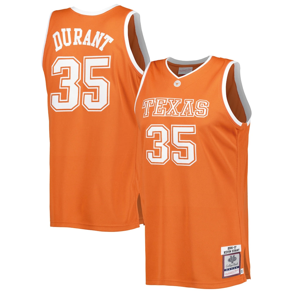 Kevin Durant Burnt Orange Texas Longhorns 200607 Throwback Jersey - retro stitched jersey jersey for Kevin Durant fans