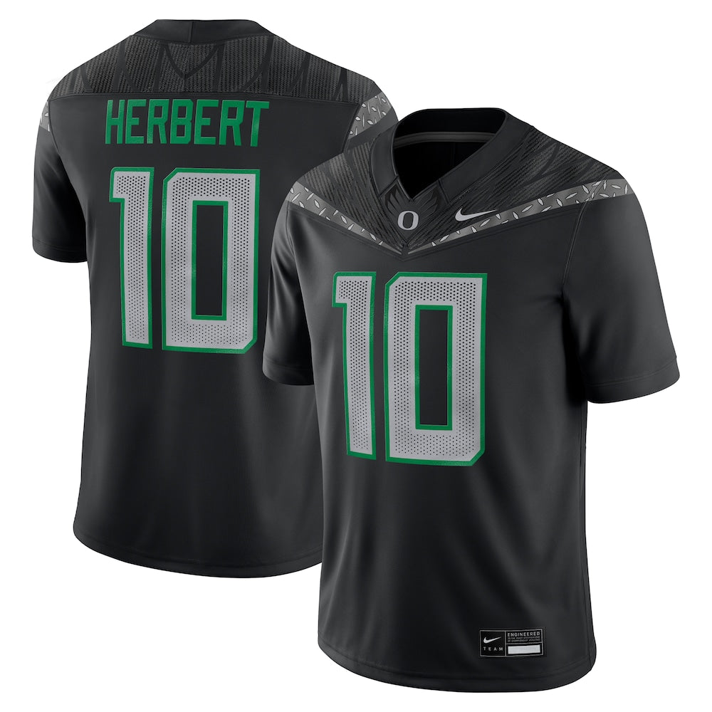 Justin Herbert Black Oregon Ducks Alumni Game Jersey - retro stitched jersey jersey for Justin Herbert fans