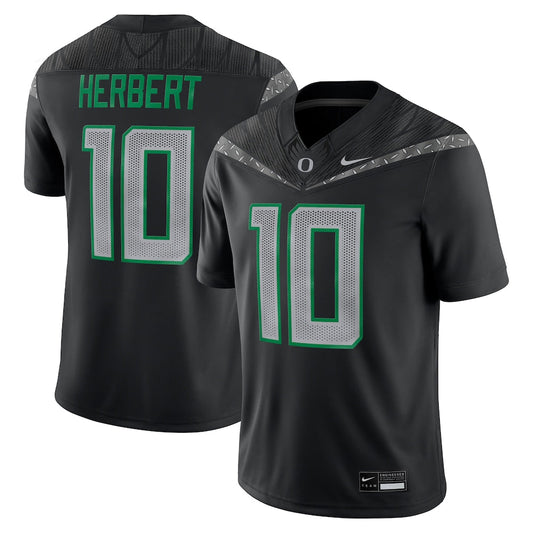 Justin Herbert Black Oregon Ducks Alumni Game Jersey - retro stitched jersey jersey for Justin Herbert fans