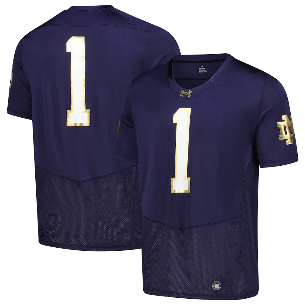 Navy Notre Dame Fighting Irish Replica Football Jersey - retro stitched football jersey for Navy Notre fans