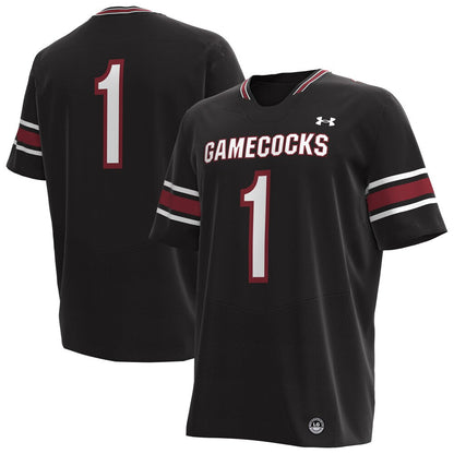 1 Black South Carolina Gamecocks Replica Football Jersey - retro stitched football jersey for 1 Black fans