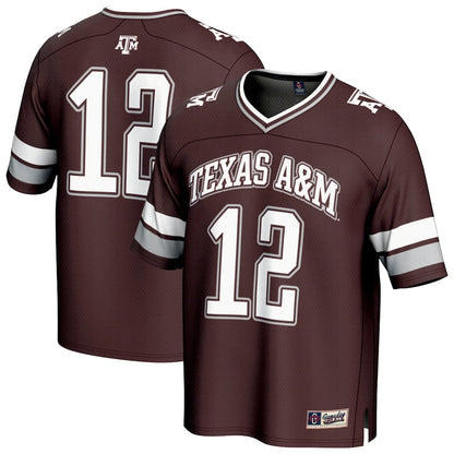 Gameday Greats 12 Maroon Texas Am Aggies Lightweight Collegiate Football Fashion Jersey - retro stitched football jersey for Gameday Greats fans