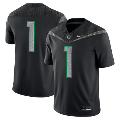 1 Black Oregon Ducks Game Jersey - retro stitched jersey jersey for 1 Black fans
