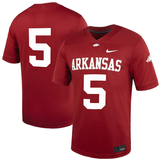 5 Cardinal Arkansas Razorbacks Untouchable Football Jersey - retro stitched football jersey for 5 Cardinal fans