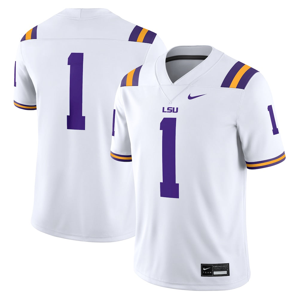1 White Lsu Tigers Game Jersey - retro stitched jersey jersey for 1 White fans