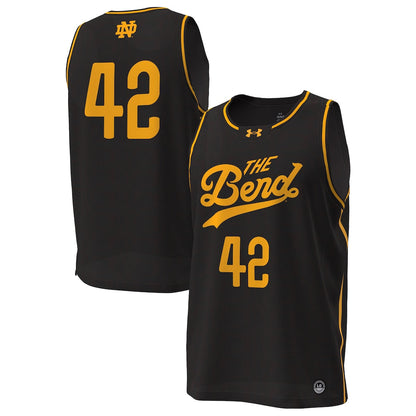 42 Black Notre Dame Fighting Irish The Bend Replica Basketball Jersey - retro stitched basketball jersey for 42 Black fans