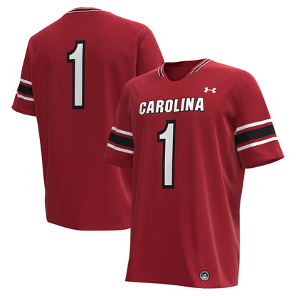 1 Garnet South Carolina Gamecocks Replica Football Jersey - retro stitched football jersey for 1 Garnet fans