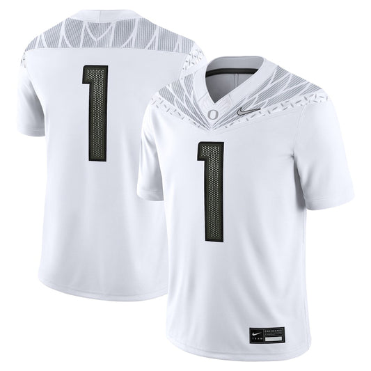 1 White Oregon Ducks Game Jersey - retro stitched jersey jersey for 1 White fans