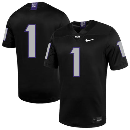 1 Black Tcu Horned Frogs Untouchable Football Jersey - retro stitched football jersey for 1 Black fans