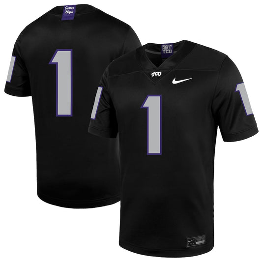1 Black Tcu Horned Frogs Untouchable Football Jersey - retro stitched football jersey for 1 Black fans