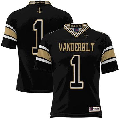 Gameday Greats 1 Black Vanderbilt Commodores Football Jersey - retro stitched football jersey for Gameday Greats fans