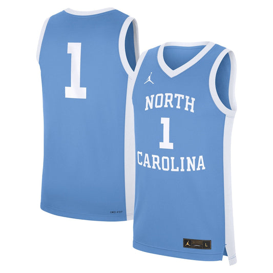 Jordan Brand 1 Carolina Blue North Carolina Tar Heels Alternate Replica Jersey - retro stitched jersey jersey for Jordan Brand fans
