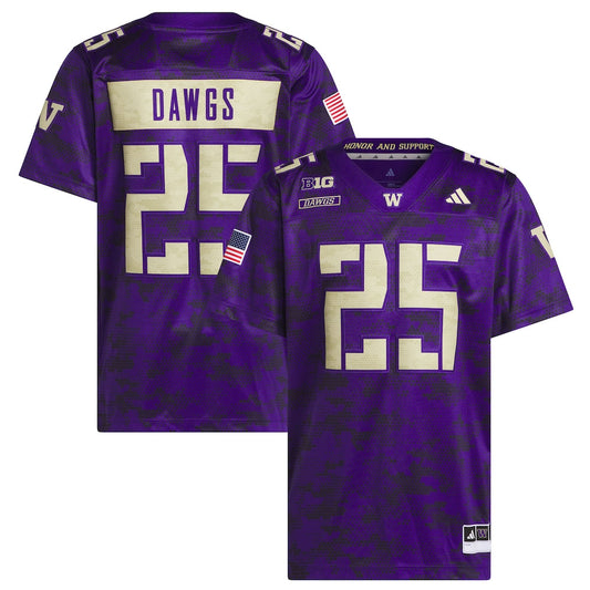 25 Purple Washington Huskies Honor Support Premier Strategy Jersey - retro stitched jersey jersey for 25 Purple fans