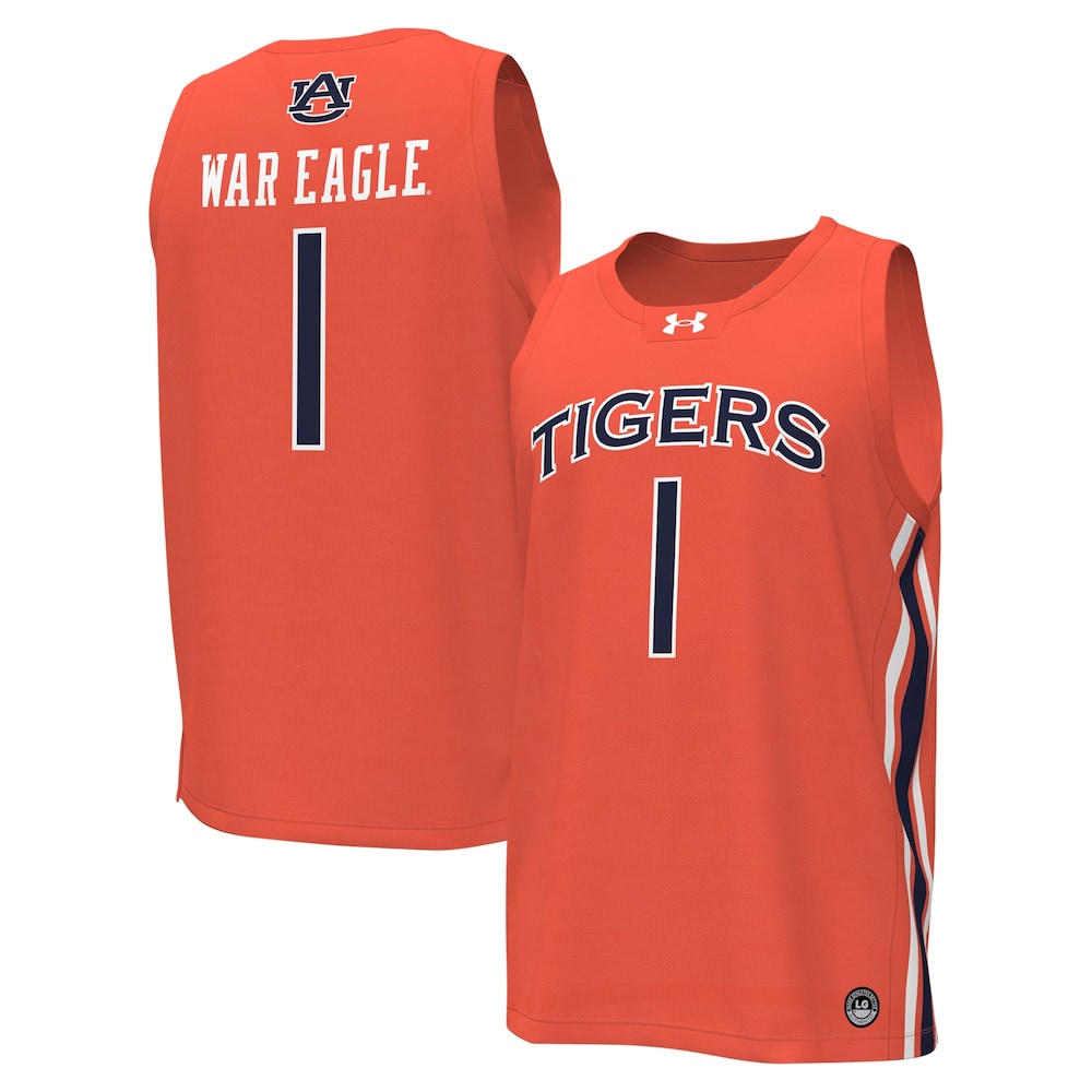 1 Orange Auburn Tigers Replica Basketball Jersey - retro stitched basketball jersey for 1 Orange fans