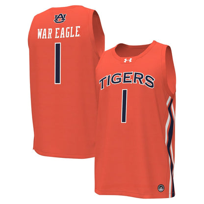 1 Orange Auburn Tigers Replica Basketball Jersey - retro stitched basketball jersey for 1 Orange fans