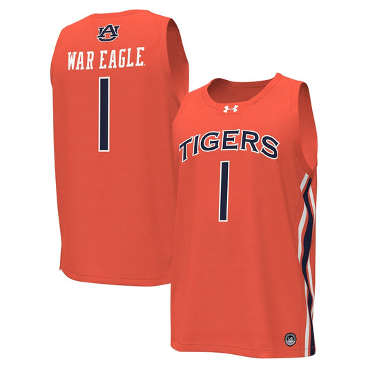 1 Orange Auburn Tigers Replica Basketball Jersey - retro stitched basketball jersey for 1 Orange fans