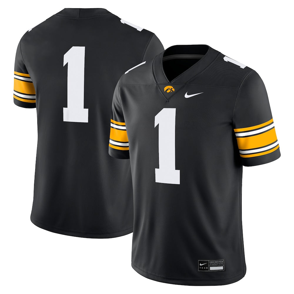 1 Black Iowa Hawkeyes Game Jersey - retro stitched jersey jersey for 1 Black fans