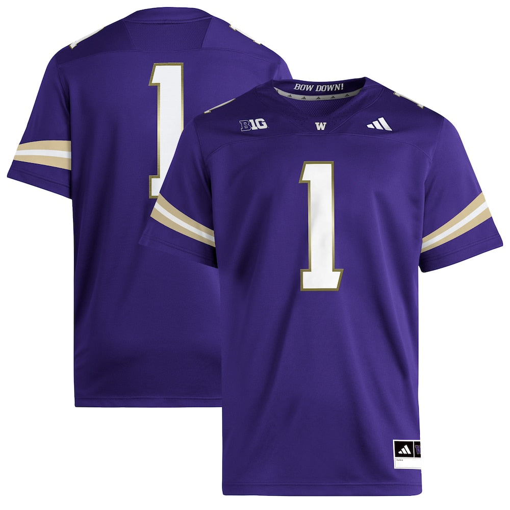 1 Purple Washington Huskies Premier Jersey - retro stitched jersey jersey for 1 Purple fans
