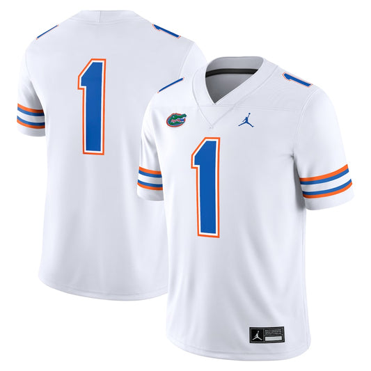 Jordan Brand 1 White Florida Gators Game Jersey - retro stitched jersey jersey for Jordan Brand fans