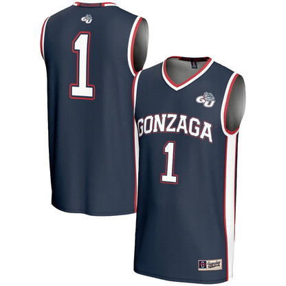 Gameday Greats 1 Navy Gonzaga Bulldogs Lightweight Basketball Jersey - retro stitched basketball jersey for Gameday Greats fans