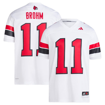 Jeff Brohm White Louisville Cardinals Football Icon Premier Jersey - retro stitched football jersey for Jeff Brohm fans