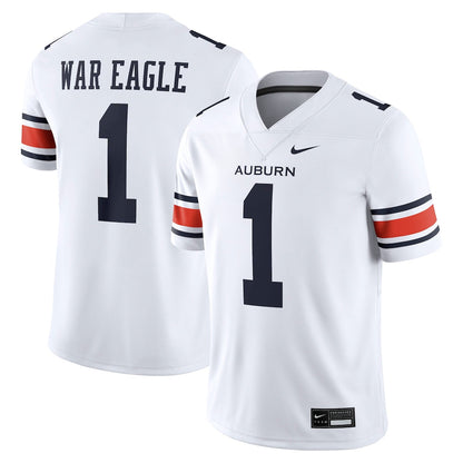 White Auburn Tigers Away Football Game Jersey - retro stitched football jersey for White Auburn fans