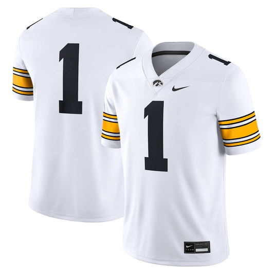 1 White Iowa Hawkeyes Game Jersey - retro stitched jersey jersey for 1 White fans