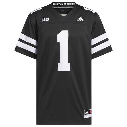1 Black Nebraska Huskers Alternate Premier Jersey - retro stitched jersey jersey for 1 Black fans