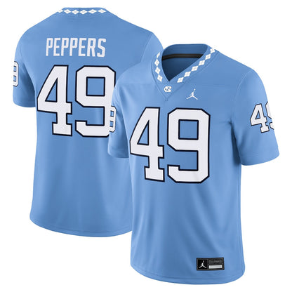 Jordan Brand Julius Peppers Carolina Blue North Carolina Tar Heels Alumni Football Game Jersey - retro stitched football jersey for Jordan Brand fans