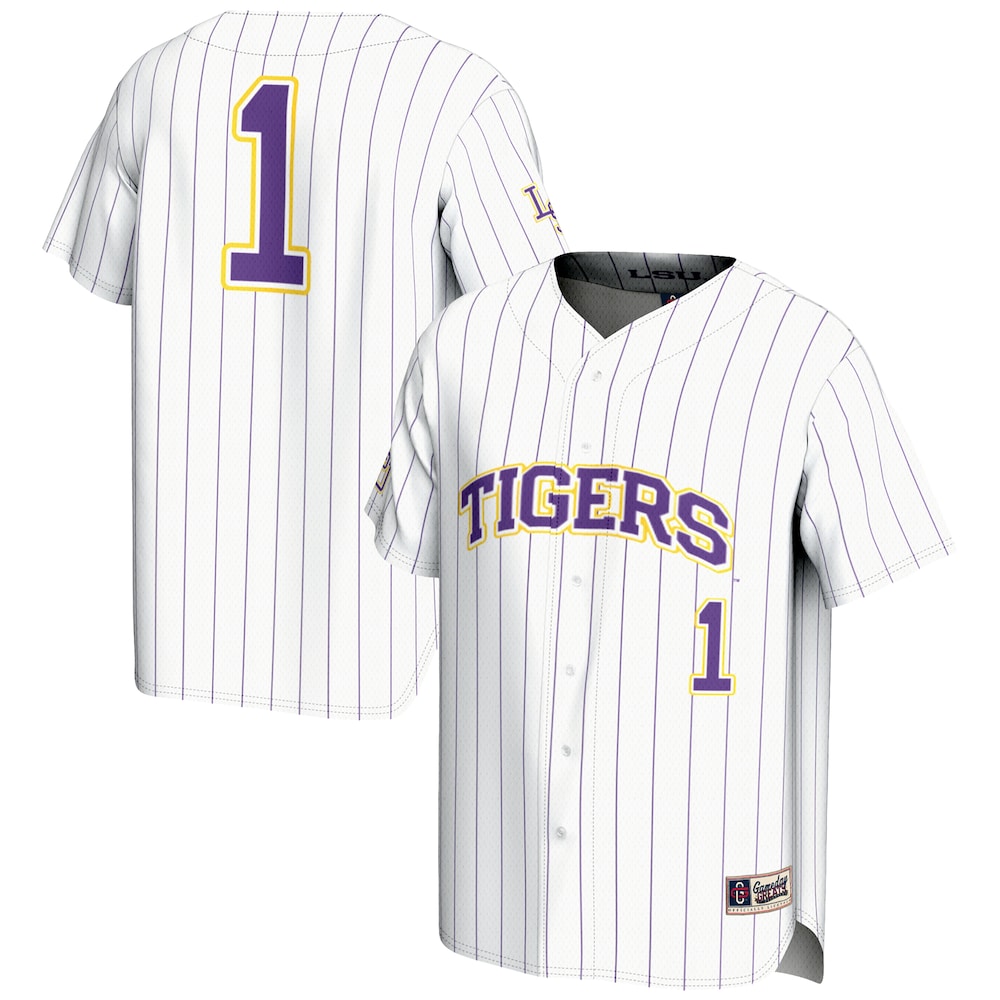 Gameday Greats 1 White Lsu Tigers Lightweight Baseball Jersey - retro stitched baseball jersey for Gameday Greats fans