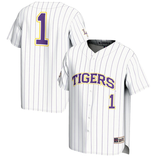Gameday Greats 1 White Lsu Tigers Lightweight Baseball Jersey - retro stitched baseball jersey for Gameday Greats fans