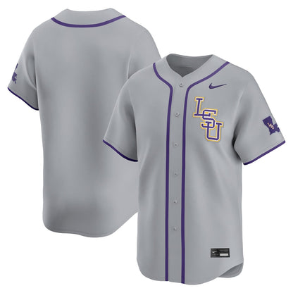 Gray Lsu Tigers Road Wordmark Limited Baseball Jersey - retro stitched baseball jersey for Gray Lsu fans