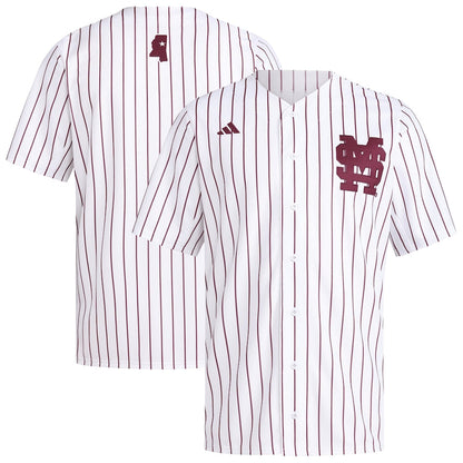 White Mississippi State Bulldogs Replica Baseball Jersey - retro stitched baseball jersey for White Mississippi fans
