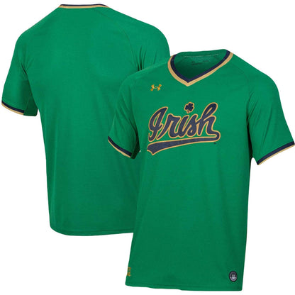 Green Notre Dame Fighting Irish Replica Baseball Jersey - retro stitched baseball jersey for Green Notre fans
