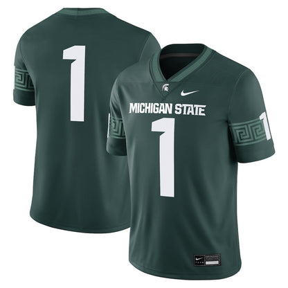 1 Green Michigan State Spartans Game Jersey - retro stitched jersey jersey for 1 Green fans