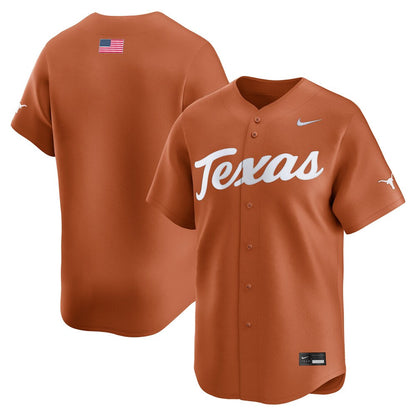 Texas Orange Texas Longhorns College Baseball Limited Jersey - retro stitched baseball jersey for Texas Orange fans