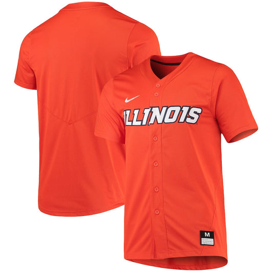 Orange Illinois Fighting Illini Replica Baseball Jersey - retro stitched baseball jersey for Orange Illinois fans