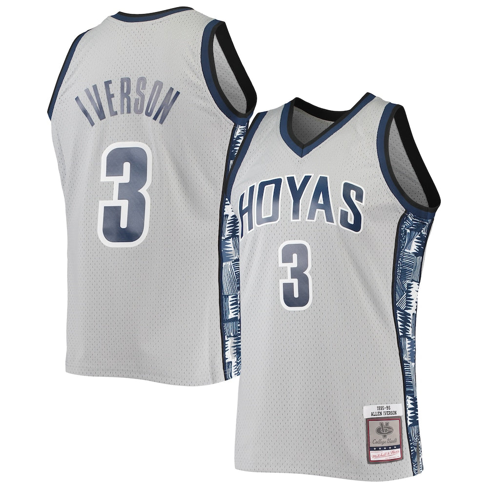 Allen Iverson Gray Georgetown Hoyas 199596 Swingman Replica Jersey - retro stitched jersey jersey for Allen Iverson fans