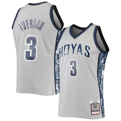 Allen Iverson Gray Georgetown Hoyas 199596 Swingman Replica Jersey - retro stitched jersey jersey for Allen Iverson fans
