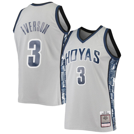 Allen Iverson Gray Georgetown Hoyas 199596 Swingman Replica Jersey - retro stitched jersey jersey for Allen Iverson fans